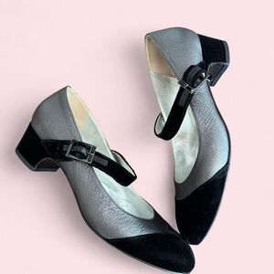 Chanel 2005 Black & Silver Mary Jane Heels